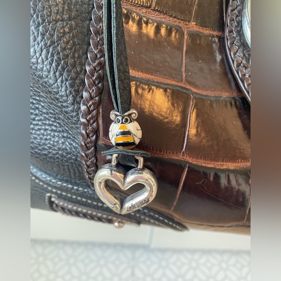 Brighton Croc and Pebbled Leather Satchel Style Handbag - Picture 6 of 13